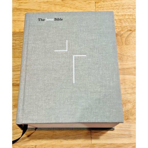 The Jesus Bible, NIV Edition, Cloth over Board, Gray Linen, Zondervan Bibles - Picture 1 of 11